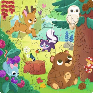 Fröhliche Waldfreunde - Holzpuzzle
