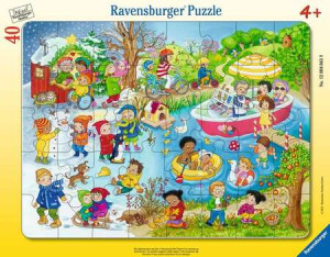 Die Jahreszeiten am See - Rahmenpuzzle