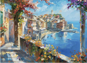 Dinotoys-Puzzle 1000 Teile: Mediterraner Blick aufs Meer