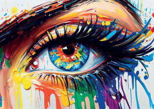 Bunte Wimpern