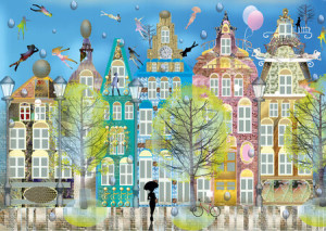 Stadt im Herbst