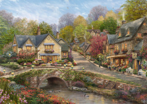 Sommer in Cobblestone Village, Kinkade
