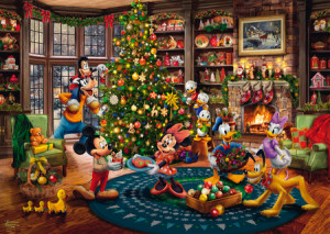 Disney - Mickey & Minnie beim Baumschmücken, Kinkade