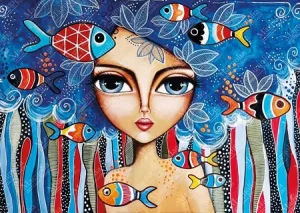 Dame mit Fisch