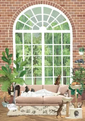 Zuhause mit den Katzen