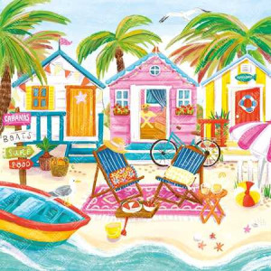Bunte Strandhütten