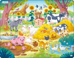 Niedliche Tiere auf dem Bauernhof - Rahmenpuzzle