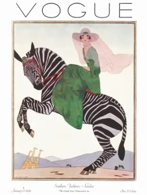 Vogue - Frau auf einem Zebra