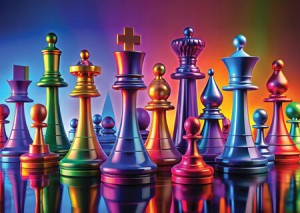 Bunte Schach-Figuren
