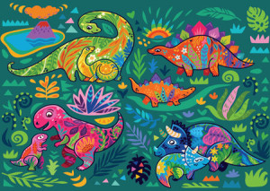 Bunte Dinosaurier