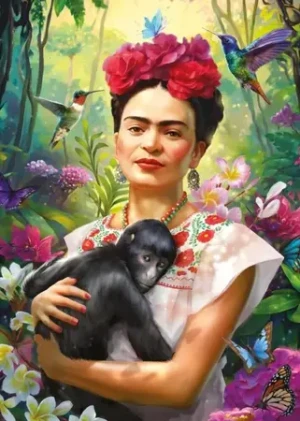 Portrait mit Äffchen, Kahlo