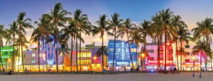 Nachtlichter am Ocean Drive, Miami Beach
