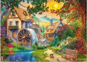 Idyllische Mühle am Fluss
