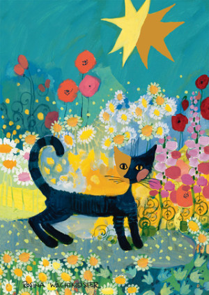 Rosina Wachtmeister - Katze im Blütenmeer