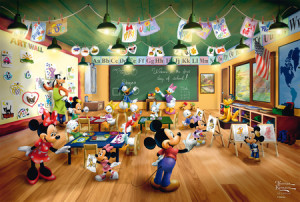 Disney - Mickey and Minnie: Schoolhouse, Kinkade