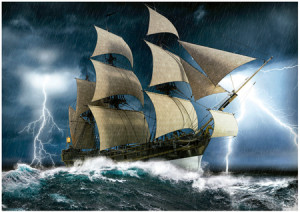 Segelschiff im Sturm