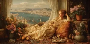 Feine Dame am Fenster