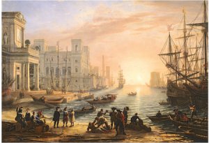 Seehafen bei Sonnenuntergang - Claude Lorrain