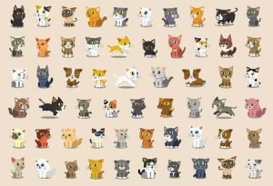 Kinderwelt mit Stickern: Katzen