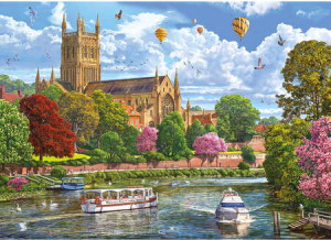Worcester vom Fluss aus gesehen