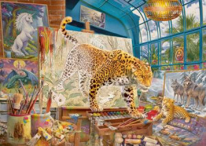 Leoparden im Malatelier