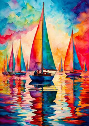 Bunte Segelboote