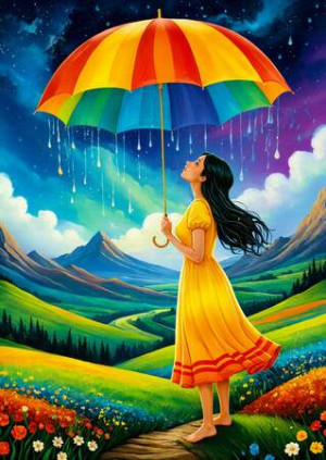 Regenbogen-Regenschirm