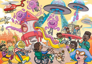 Wasgij - Junior 4 – Invasion der Aliens!