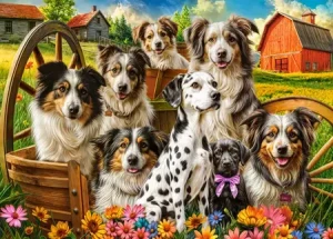Glückliche Hunde auf dem Land