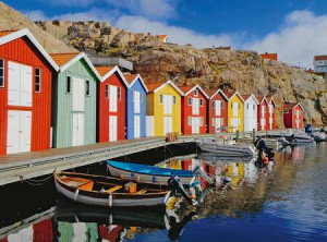Bunte Häuser in Schweden