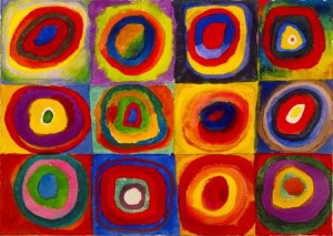 Farbstudie – Quadrate mit konzentrischen Kreisen, Wassily Kandinsky