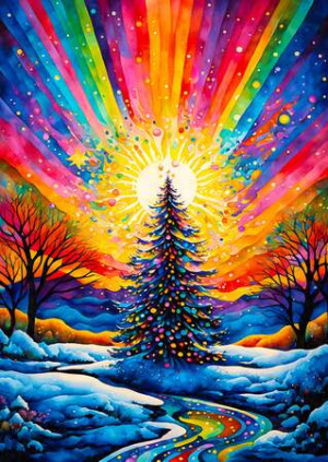 Fest am Weihnachtsbaum