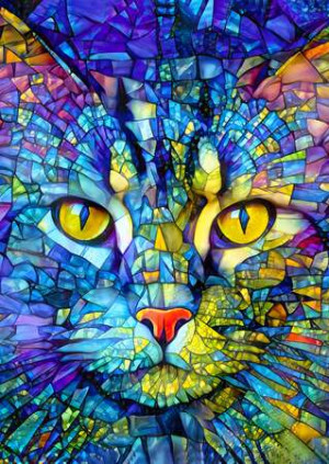 Fiona, die Glasmalerei-Katze