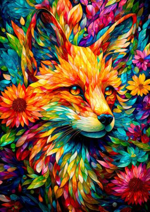 Fuchs im Blumengarten