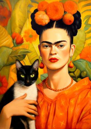Frida Kahlo und ihre Katze