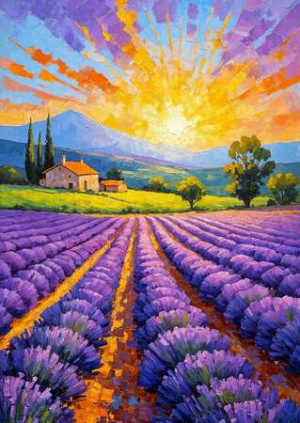 Lavendel-Sonnenuntergang