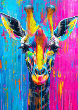 Bemalte Giraffe