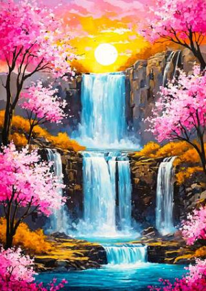 Kirschblüten-Wasserfall