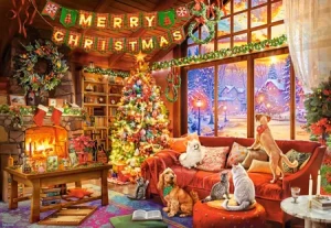 Weihnachtsabend mit Haustieren