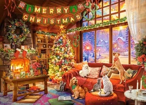 Weihnachtsabend mit Haustieren