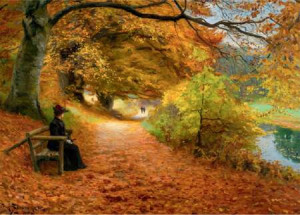 Hans Andersen Brendekilde – Ein Waldweg im Herbst