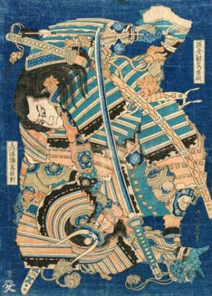 Hokusai - Kamakura no Gengoro ergreift Torinoumi Tasaburo