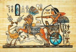 Malerei auf ägyptischem Papyrus