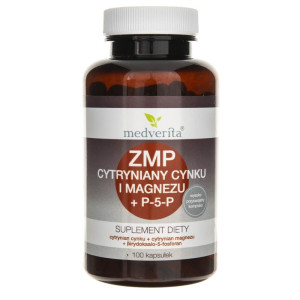 Medverita ZMP Cytryniany Cynku i Magnezu + P-5-P - 100 kapsułek