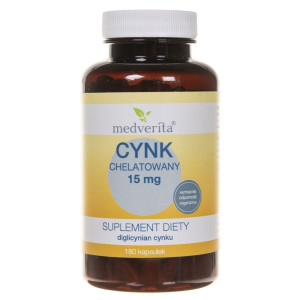 Medverita Cynk Chelatowany 15 mg - 180 kapsułek