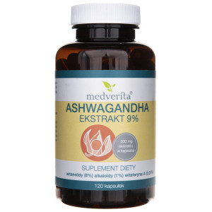 Medverita Ashwagandha ekstrakt 9% - 120 kapsułek