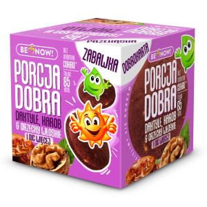 Porcja Dobra Kostka z niespodzianką daktyle, karob, orzechy włoskie - 25 g