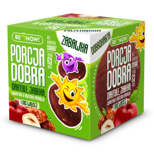 Porcja Dobra Kostka z niespodzianką daktyle jabłko orzechy laskowe i cynamon - 20 g