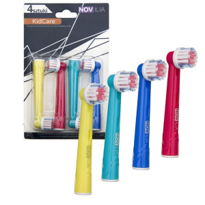 Oryginalne końcówki Novilia do szczoteczki Oral-B For Kids - 4 sztuki