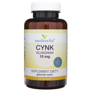 Medverita Cynk Glukonian 15 mg - 180 kapsułek